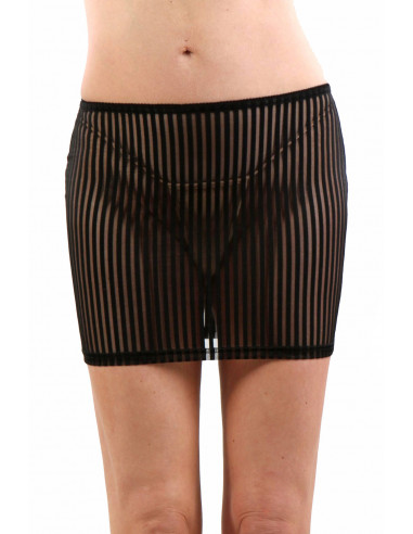 20408-BK Opaque striped tulle Skirt