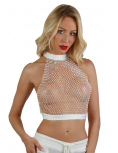 A013-WH Top Filet & strass