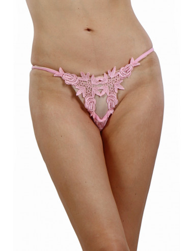 ST3318-PK Lace & guipure G-String