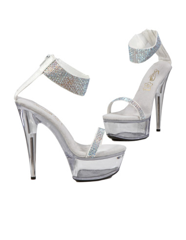 S9208-SI Open Sandals with rhinestones
