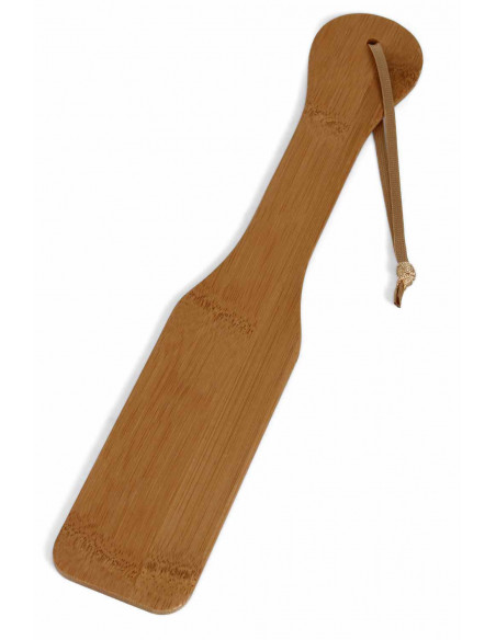 2 Paddle en bambou avec dragonne, motif pyrogravé, longueur 32cm.
